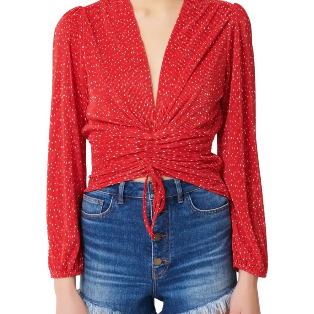 Maje lion red dot top
